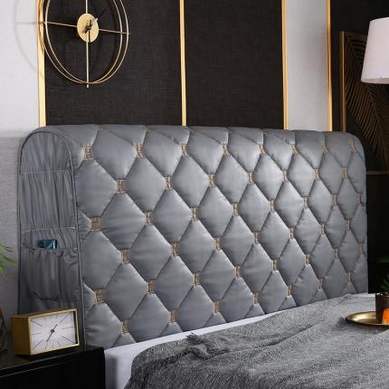 91家纺网 家纺一手货源 找家纺 总 情恒 2025新款防撞加厚夹棉刺绣绗缝全包床头罩大靠背靠垫-科技布