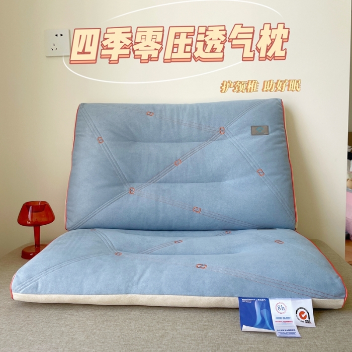 91家纺网 家纺一手货源 找家纺 昕科 2022新款四季零压透气枕枕芯枕头-实拍零压1号单边款