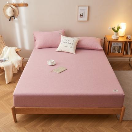 91家纺网 家纺一手货源 找家纺 21度c 2021新款亲肤彩棉床笠 桃红