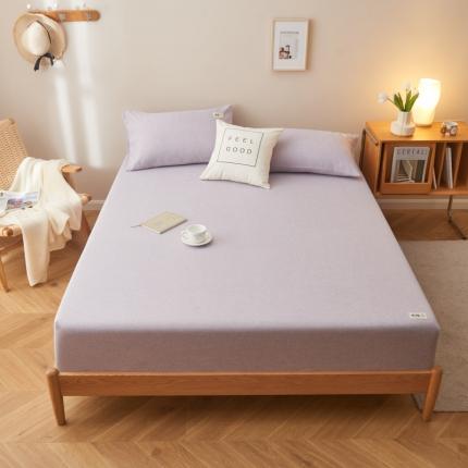 91家纺网 家纺一手货源 找家纺 21度c 2021新款亲肤彩棉床笠 香紫