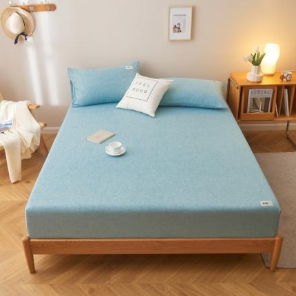 21度c 2021新款亲肤彩棉床笠 湖兰