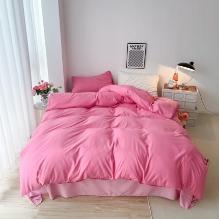 91家纺网 家纺一手货源 找家纺 雨帆家纺2022新款纯色系列四件套 完美绽放