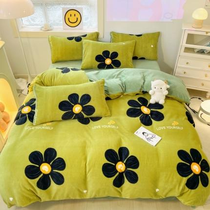 91家纺网 家纺一手货源 找家纺 （总）金爱家 2023新款牛奶绒小清新四件套