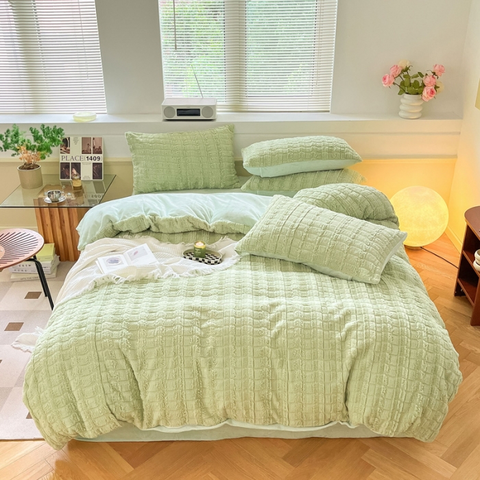 91家纺网 家纺一手货源 找家纺 （总）金爱家 2023新款全消光牛奶绒獭兔毛绒四件套