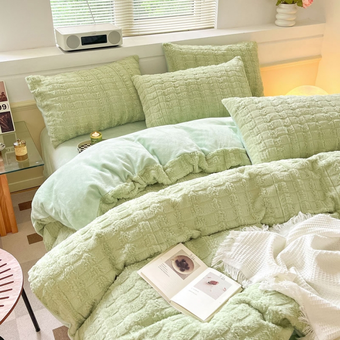 91家纺网 家纺一手货源 找家纺 （总）金爱家 2023新款全消光牛奶绒獭兔毛绒四件套