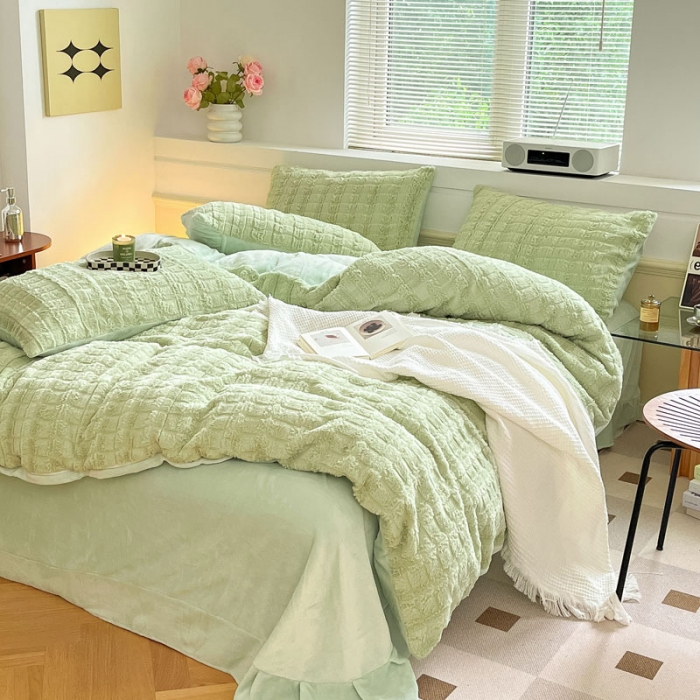 91家纺网 家纺一手货源 找家纺 （总）金爱家 2023新款全消光牛奶绒獭兔毛绒四件套