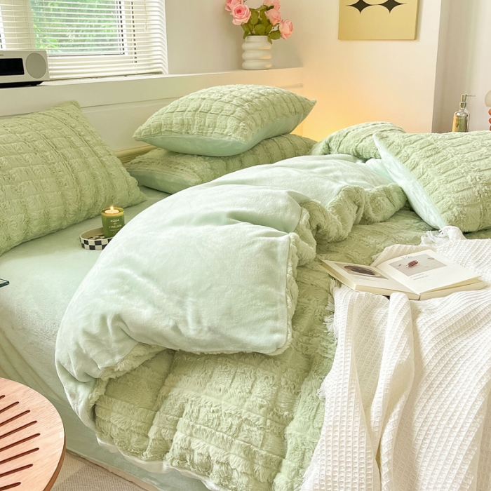 91家纺网 家纺一手货源 找家纺 （总）金爱家 2023新款全消光牛奶绒獭兔毛绒四件套