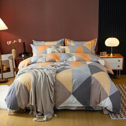 91家纺网 家纺一手货源 找家纺 乐视 2024新款加厚高密全棉磨毛四件套 奥利尔