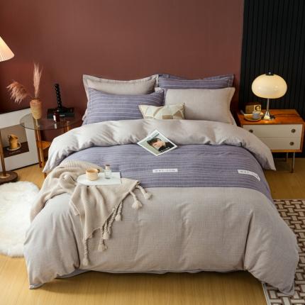 91家纺网 家纺一手货源 找家纺 乐视 2024新款加厚高密全棉磨毛四件套 艾文