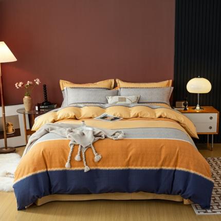 91家纺网 家纺一手货源 找家纺 乐视 2024新款加厚高密全棉磨毛四件套 卡弗尔