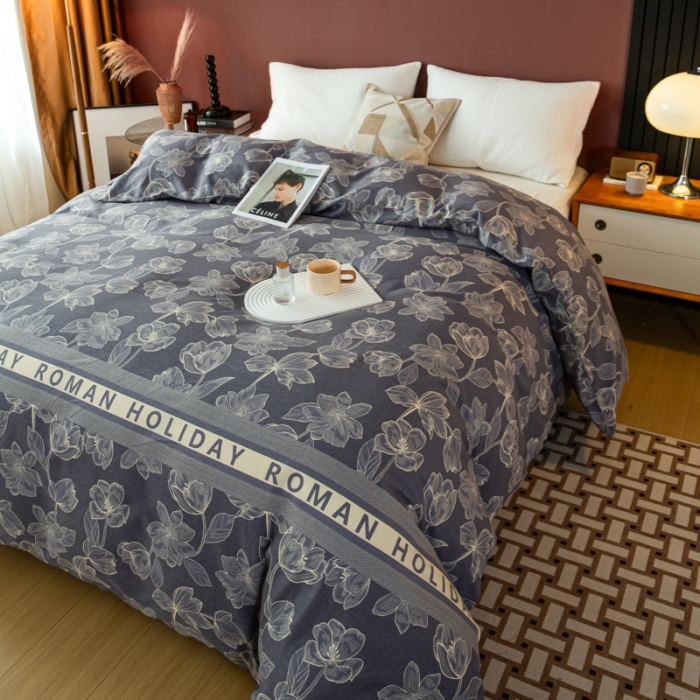 91家纺网 家纺一手货源 找家纺 乐视 2024新款加厚高密全棉磨毛被套 宛然