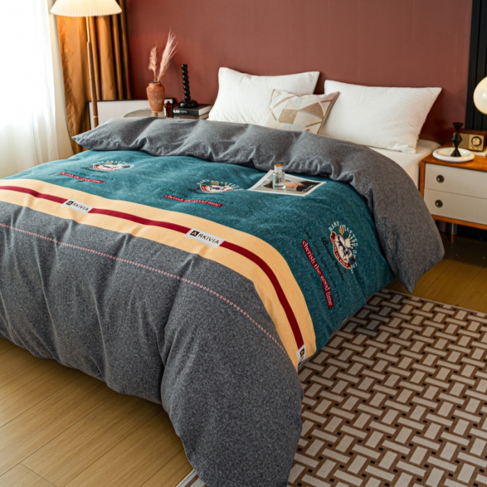 91家纺网 家纺一手货源 找家纺 乐视 2024新款加厚高密全棉磨毛被套 奥斯