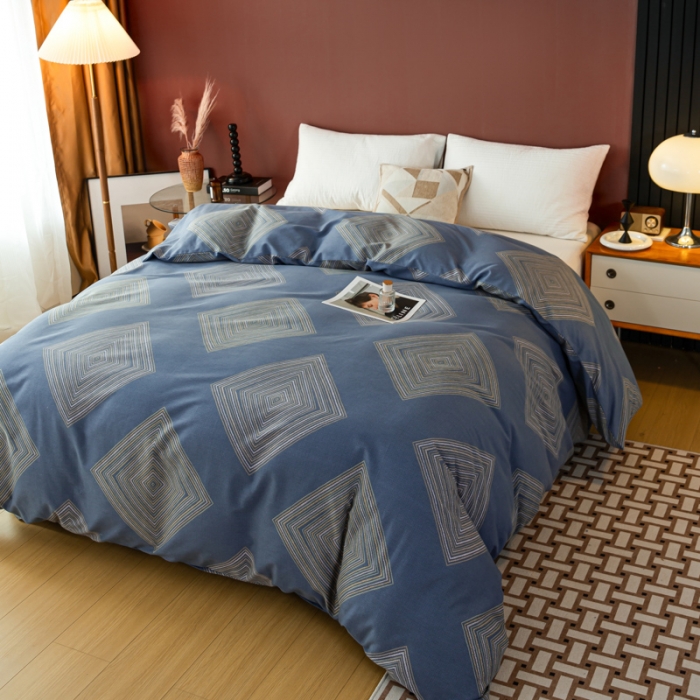 91家纺网 家纺一手货源 找家纺 乐视 2024新款加厚高密全棉磨毛被套 达尔文