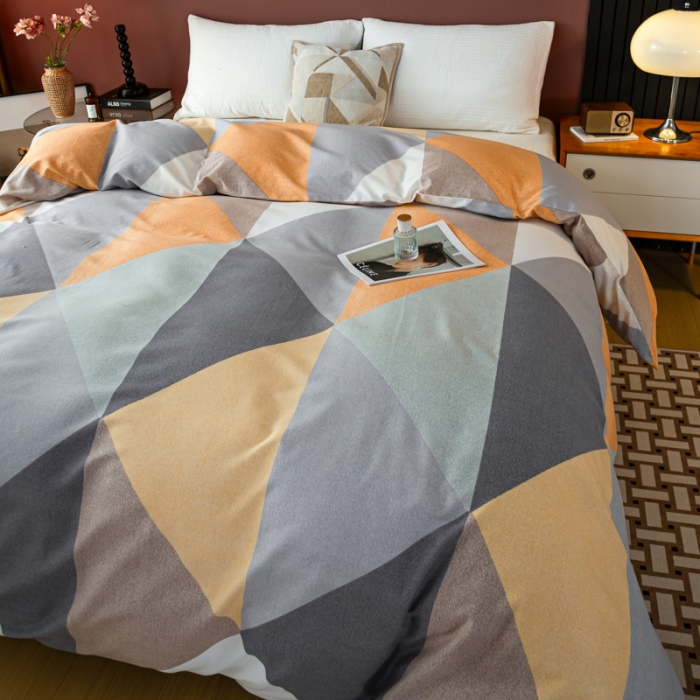 91家纺网 家纺一手货源 找家纺 乐视 2024新款加厚高密全棉磨毛被套 奥利尔