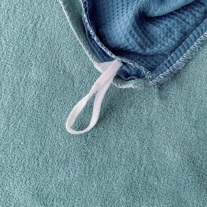 91家纺网 家纺一手货源 找家纺 金丝鸟 2022全棉华夫格提花加牛奶绒四件套 拉夫格蓝