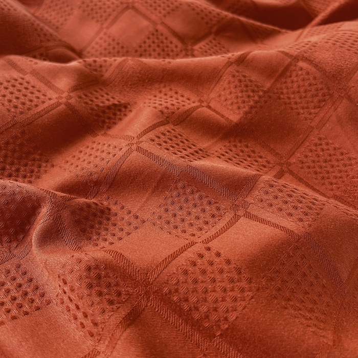 91家纺网 家纺一手货源 找家纺 金丝鸟 2022全棉华夫格提花加牛奶绒四件套 苏珊格红