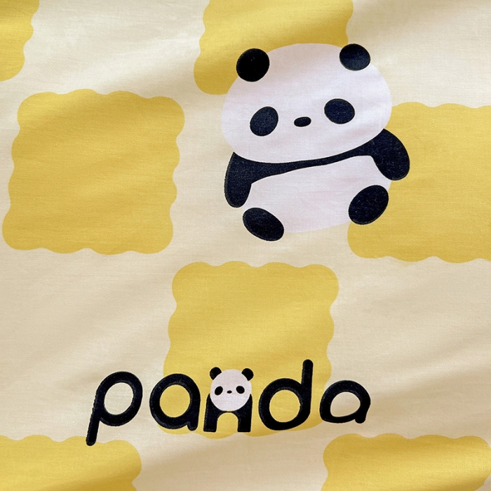 91家纺网 家纺一手货源 找家纺 金丝鸟 2022全棉印花加牛奶绒四件套 宝宝熊 黄