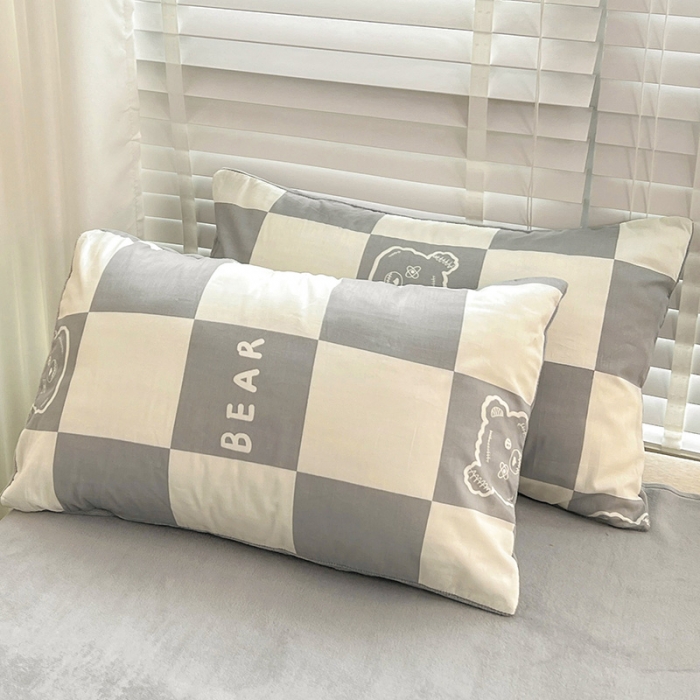 91家纺网 家纺一手货源 找家纺 金丝鸟 2022全棉印花加牛奶绒四件套 无影熊