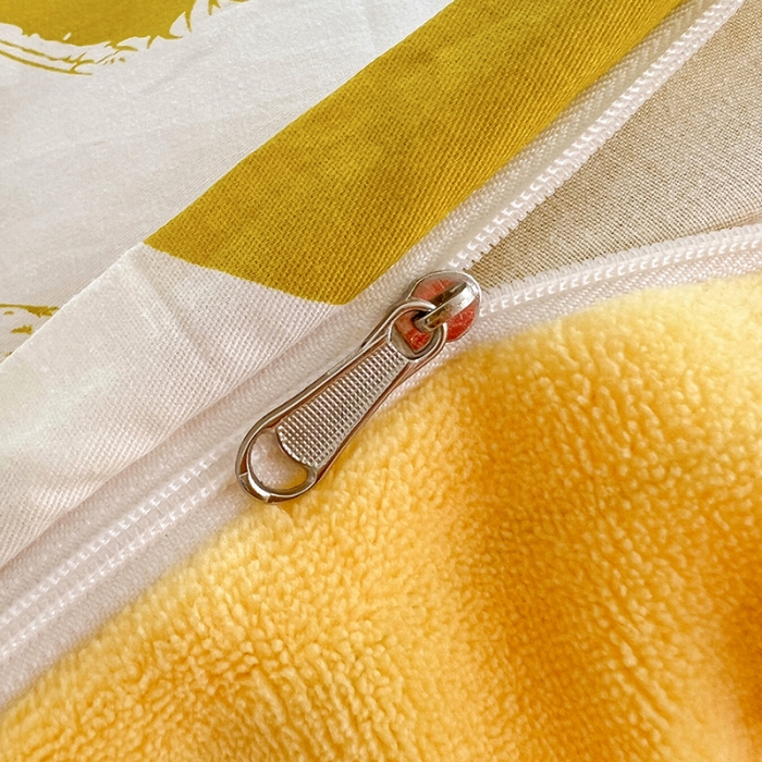 91家纺网 家纺一手货源 找家纺 金丝鸟 2022全棉印花加牛奶绒四件套 心语