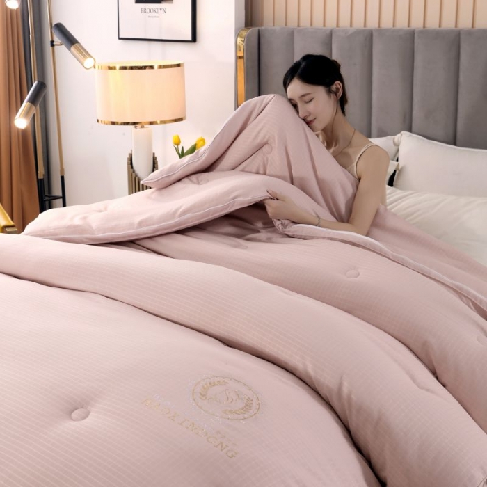 91家纺网 家纺一手货源 找家纺 伊被源 2022新款磨毛提花拉链子母被 豆沙