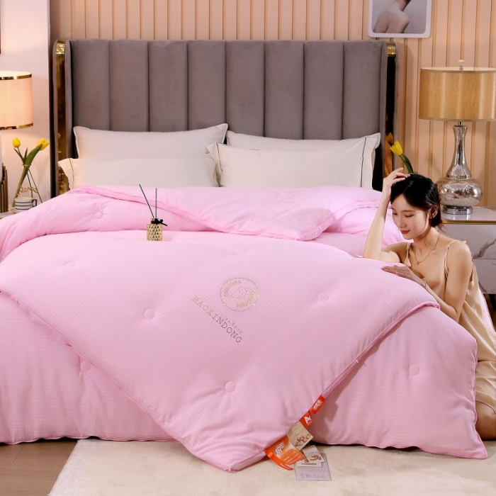 91家纺网 家纺一手货源 找家纺 伊被源 2022新款磨毛提花拉链子母被 粉色