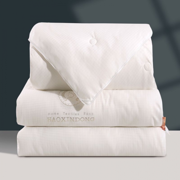 91家纺网 家纺一手货源 找家纺 伊被源 2022新款磨毛提花拉链子母被 白色