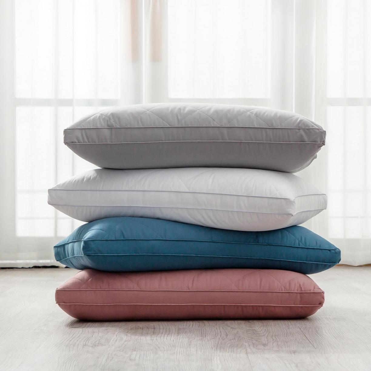 91家纺网 家纺一手货源 找家纺 （总）赛格时代家居 全棉大格立体绗缝羽丝绒枕芯