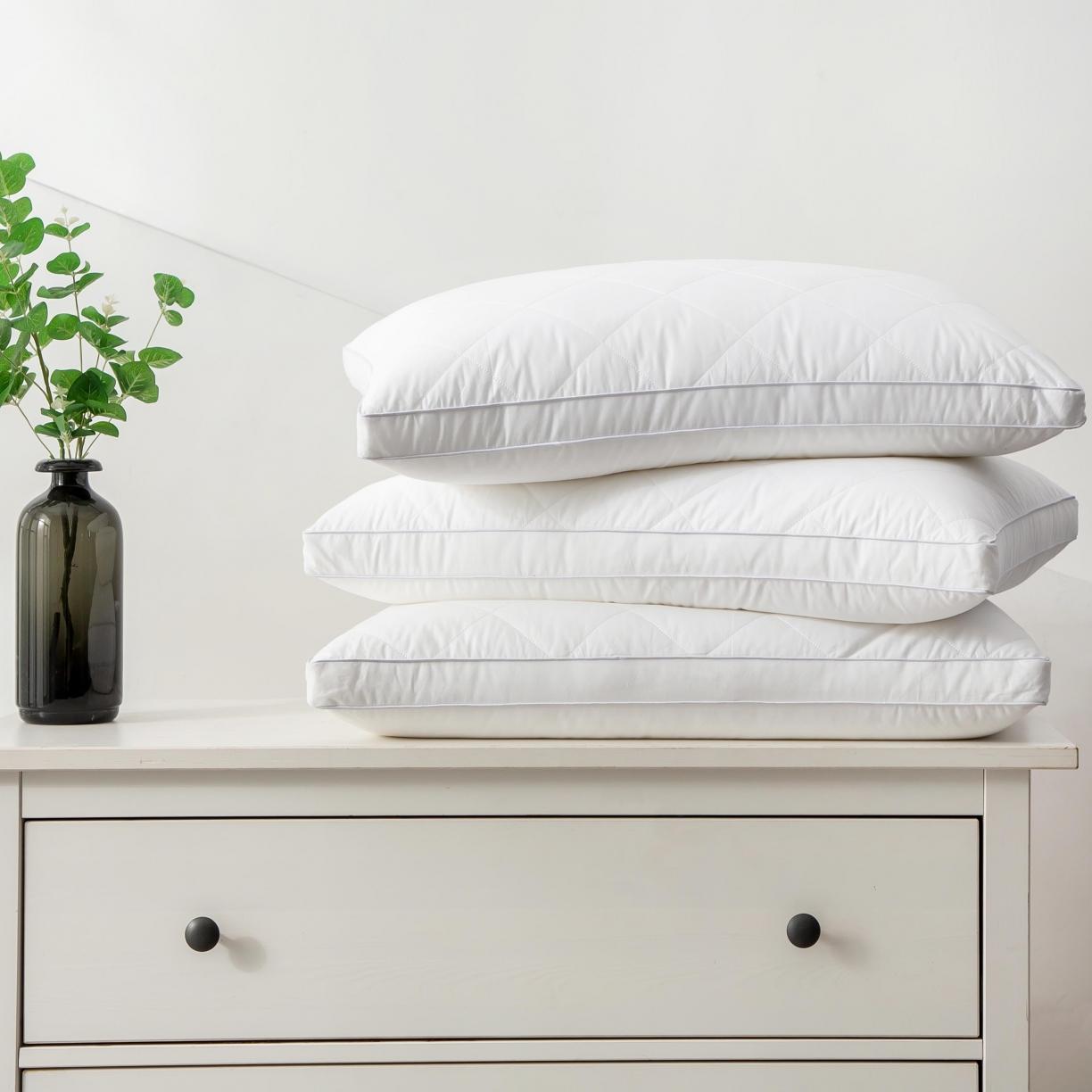 91家纺网 家纺一手货源 找家纺 （总）赛格时代家居 全棉大格立体绗缝羽丝绒枕芯