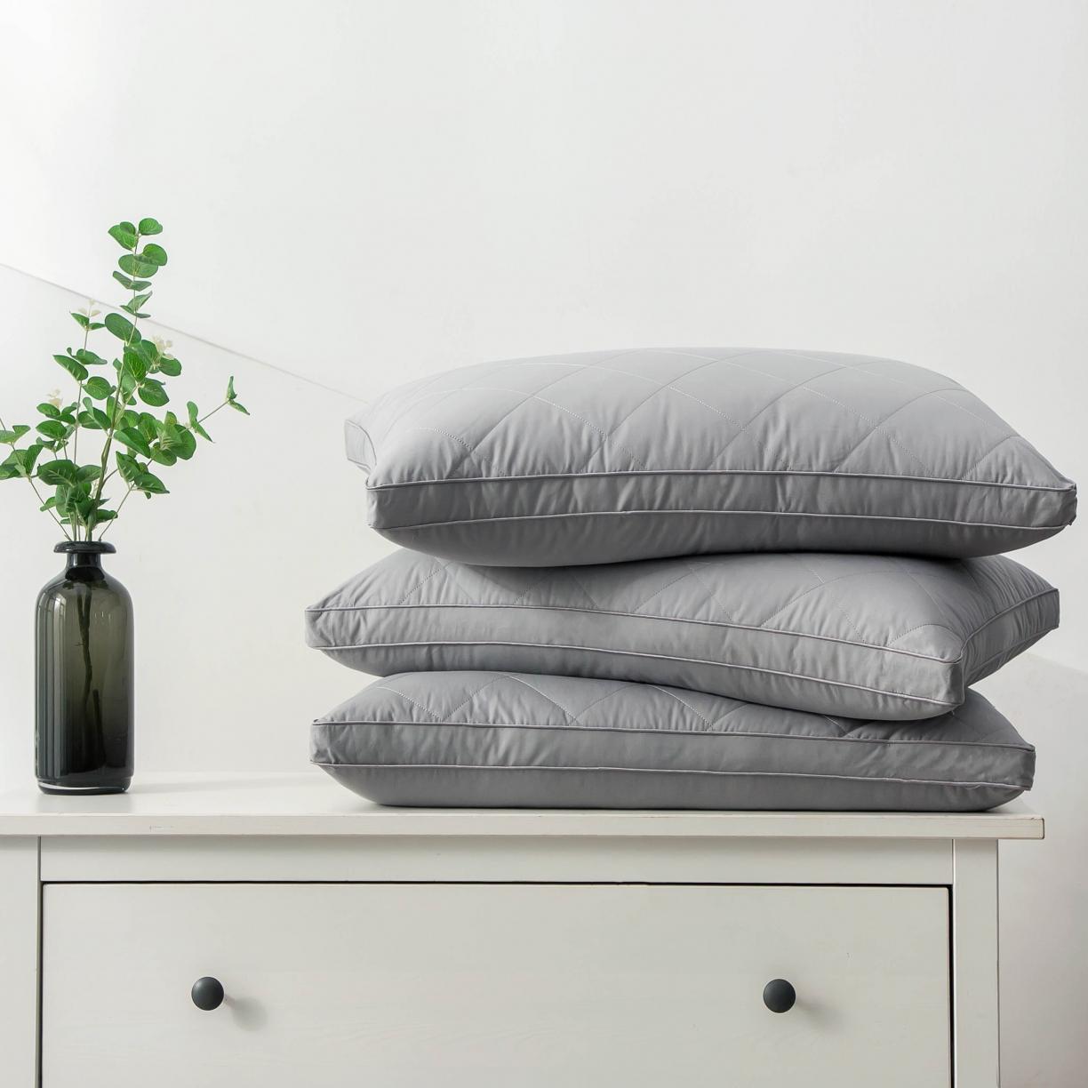 91家纺网 家纺一手货源 找家纺 （总）赛格时代家居 全棉大格立体绗缝羽丝绒枕芯