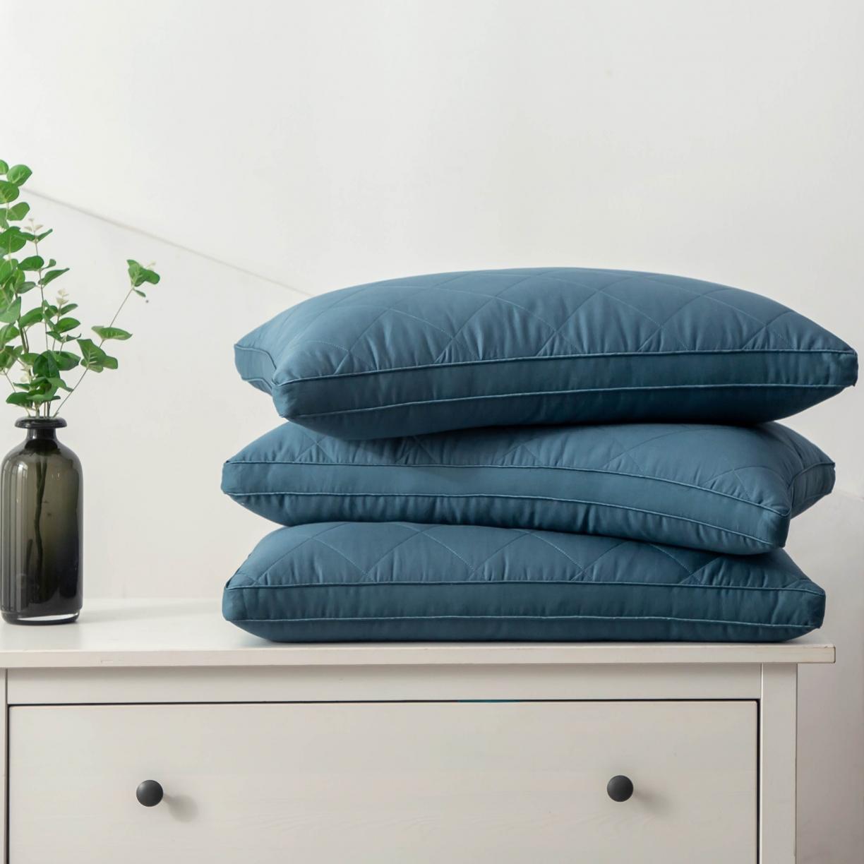 91家纺网 家纺一手货源 找家纺 （总）赛格时代家居 全棉大格立体绗缝羽丝绒枕芯