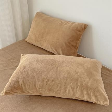 91家纺网 家纺一手货源 找家纺 （总）N先生 2023新款高克重纯色牛奶绒枕套一对