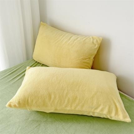91家纺网 家纺一手货源 找家纺 （总）N先生 2023新款高克重纯色牛奶绒枕套一对
