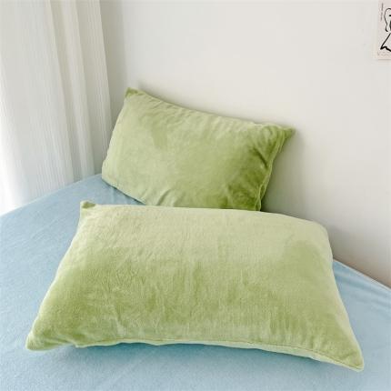 91家纺网 家纺一手货源 找家纺 （总）N先生 2023新款高克重纯色牛奶绒枕套一对