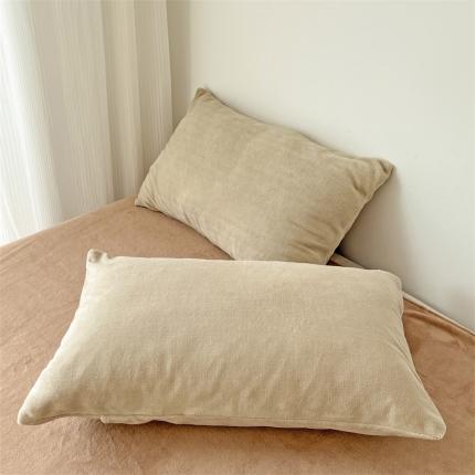 91家纺网 家纺一手货源 找家纺 （总）N先生 2023新款高克重纯色牛奶绒枕套一对