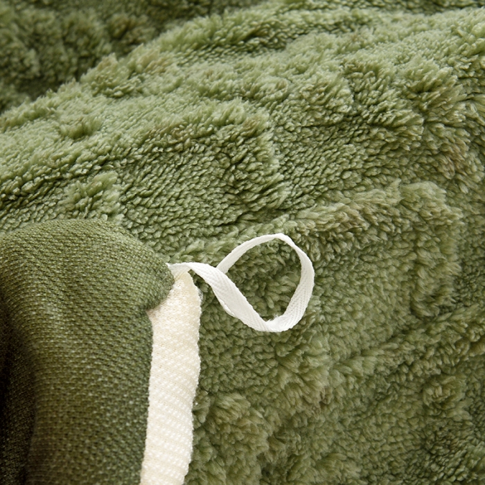 91家纺网 家纺一手货源 找家纺 启优 2022新款AB版塔芙绒羊羔绒毛毯/被套被套 茶绿