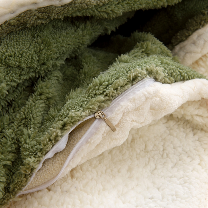 91家纺网 家纺一手货源 找家纺 启优 2022新款AB版塔芙绒羊羔绒毛毯/被套被套 茶绿