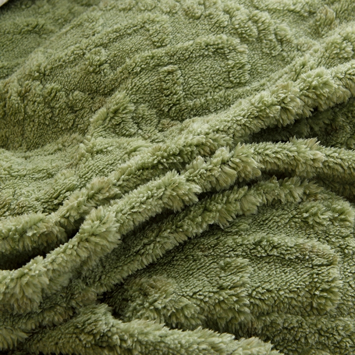 91家纺网 家纺一手货源 找家纺 启优 2022新款AB版塔芙绒羊羔绒毛毯/被套被套 茶绿