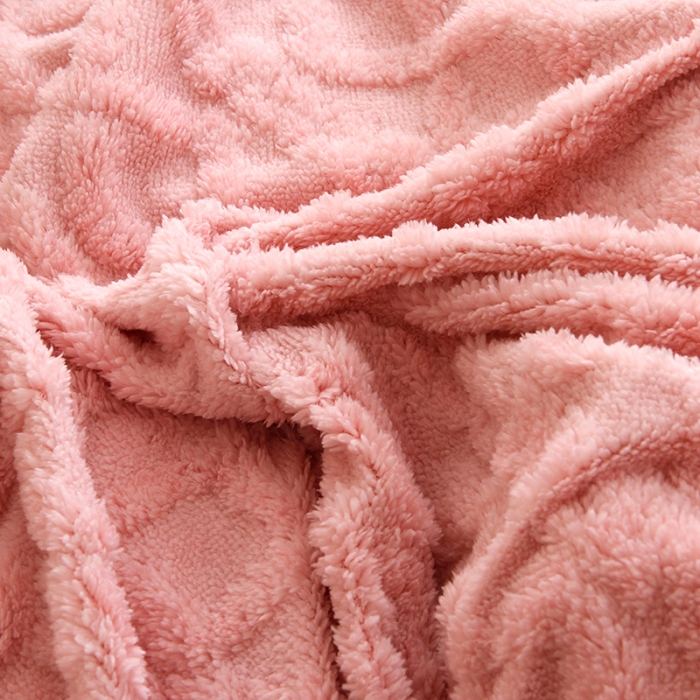 91家纺网 家纺一手货源 找家纺 启优 2022新款AB版塔芙绒羊羔绒毛毯/被套被套 豆沙粉