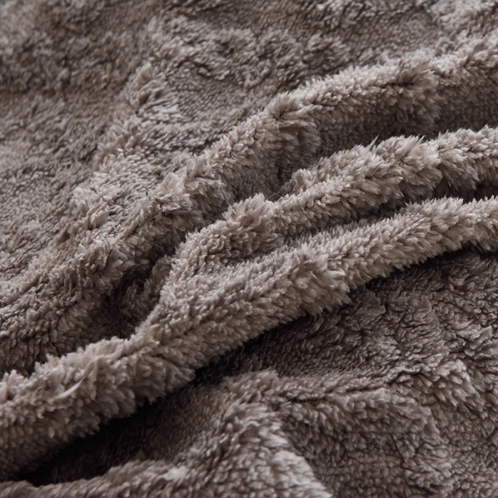 91家纺网 家纺一手货源 找家纺 启优 2022新款AB版塔芙绒羊羔绒毛毯/被套被套 深灰色