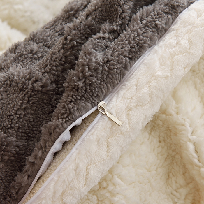 91家纺网 家纺一手货源 找家纺 启优 2022新款AB版塔芙绒羊羔绒毛毯/被套被套 深灰色