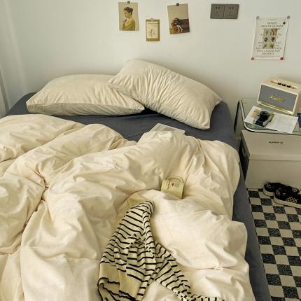 91家纺网 家纺一手货源 找家纺 （总）盛馨家纺 2023新款纯色撞色宝宝绒四件套