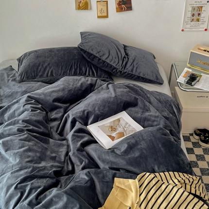 91家纺网 家纺一手货源 找家纺 （总）盛馨家纺 2023新款纯色撞色宝宝绒四件套