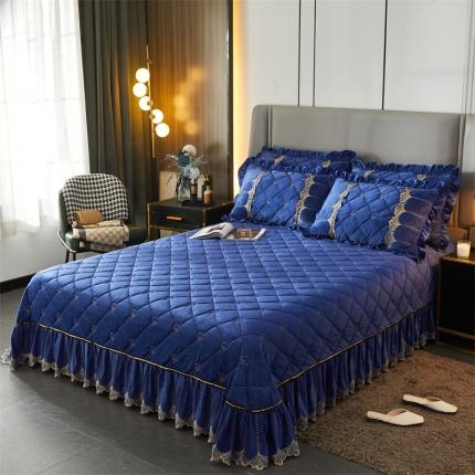 91家纺网 家纺一手货源 找家纺 （总）十个点家纺 2024新款刺绣水晶绒床盖三件套