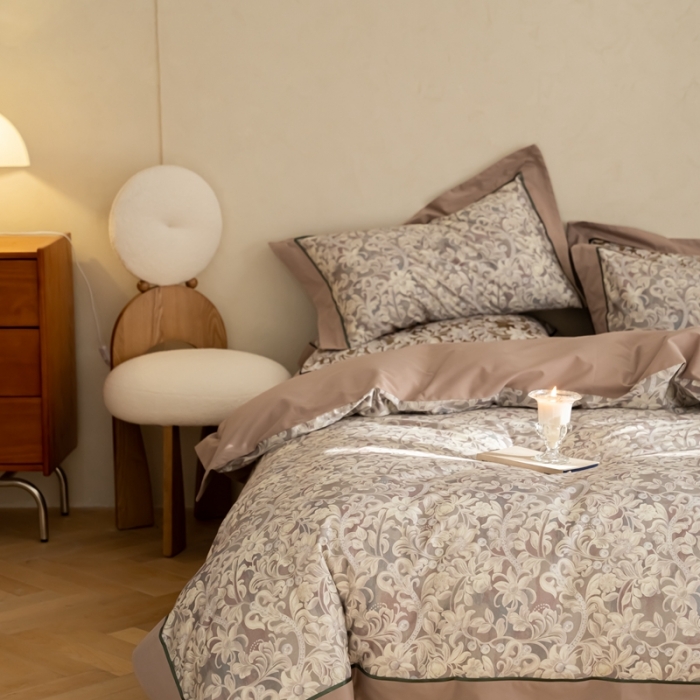 91家纺网 家纺一手货源 找家纺 优然居 100支长绒棉保暖磨毛数码印花系列四件套 爱莎