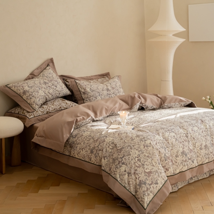 91家纺网 家纺一手货源 找家纺 优然居 100支长绒棉保暖磨毛数码印花系列四件套 爱莎