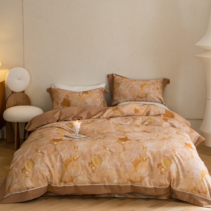 91家纺网 家纺一手货源 找家纺 优然居 100支长绒棉保暖磨毛数码印花系列四件套 茉莉