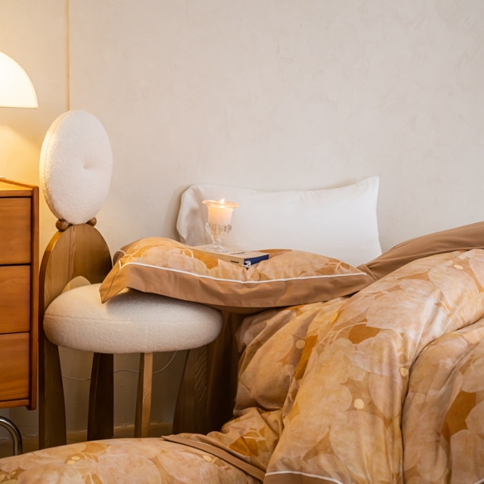 91家纺网 家纺一手货源 找家纺 优然居 100支长绒棉保暖磨毛数码印花系列四件套 茉莉