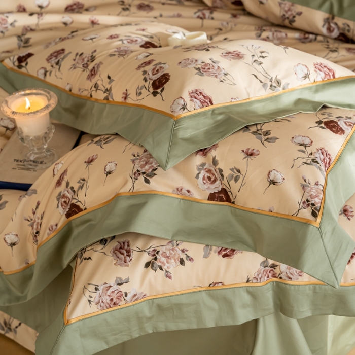 91家纺网 家纺一手货源 找家纺 优然居 100支长绒棉保暖磨毛数码印花系列四件套 莫奈磨毛