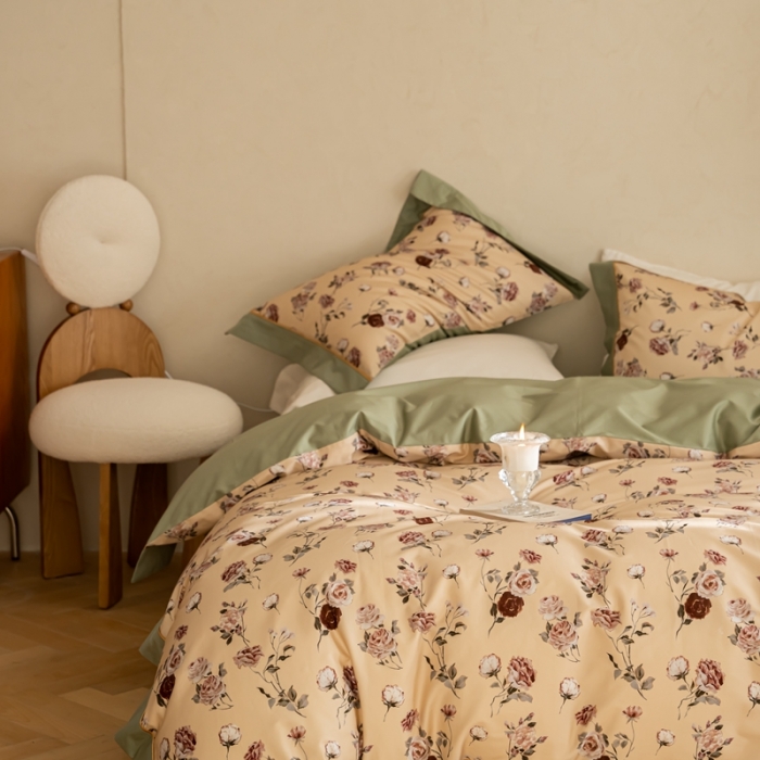 91家纺网 家纺一手货源 找家纺 优然居 100支长绒棉保暖磨毛数码印花系列四件套 莫奈磨毛