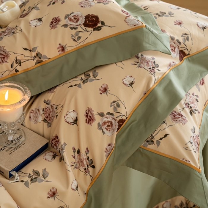 91家纺网 家纺一手货源 找家纺 优然居 100支长绒棉保暖磨毛数码印花系列四件套 莫奈磨毛